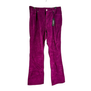 Size 14 Jones & Co Purple Plum Magenta Corduroy Boot Cut High Waist Womens Pants